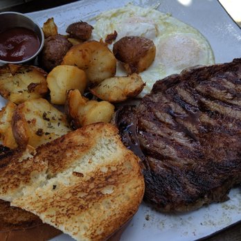Biergarden Encinitas - Steak and egss (medium and over easy). - New American Near Me - Encinitas, California Biergarden Encinitas - Steak and egss (medium and over easy). - New American Near Me - Encinitas, California
