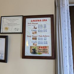 Laguna Spa - 12/31/22 Price. We'll be coming back for couple massage.