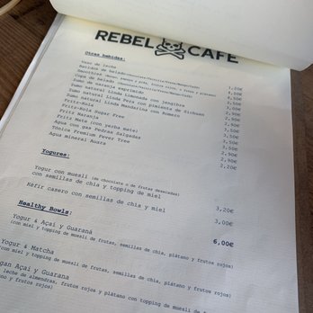 Rebel Café - Menu - Desserts Near Me - Madrid, M Rebel Café - Menu - Desserts Near Me - Madrid, M