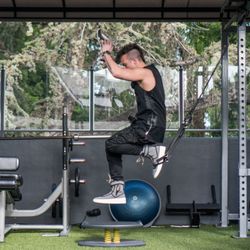 Brent Richardson Personal Training - Brent demonstrating exercises on the Crosscore 180 and StrongBoard balance way more FUNctional than the TRX