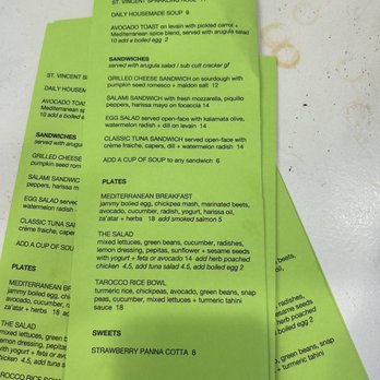 Tarocco - Menu - Mediterranean Near Me - Berkeley, California