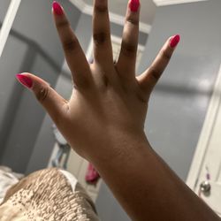 I got tips on my nails, he did almond shape but the guys didn't get the edges. But I'm grateful. For them and my set came up to 40$ even,