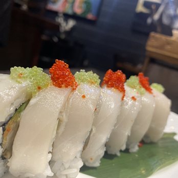 Blu DTR - Special Escalar Roll topped with tobiko - Japanese Near Me - Rogers, Arkansas Blu DTR - Special Escalar Roll topped with tobiko - Japanese Near Me - Rogers, Arkansas