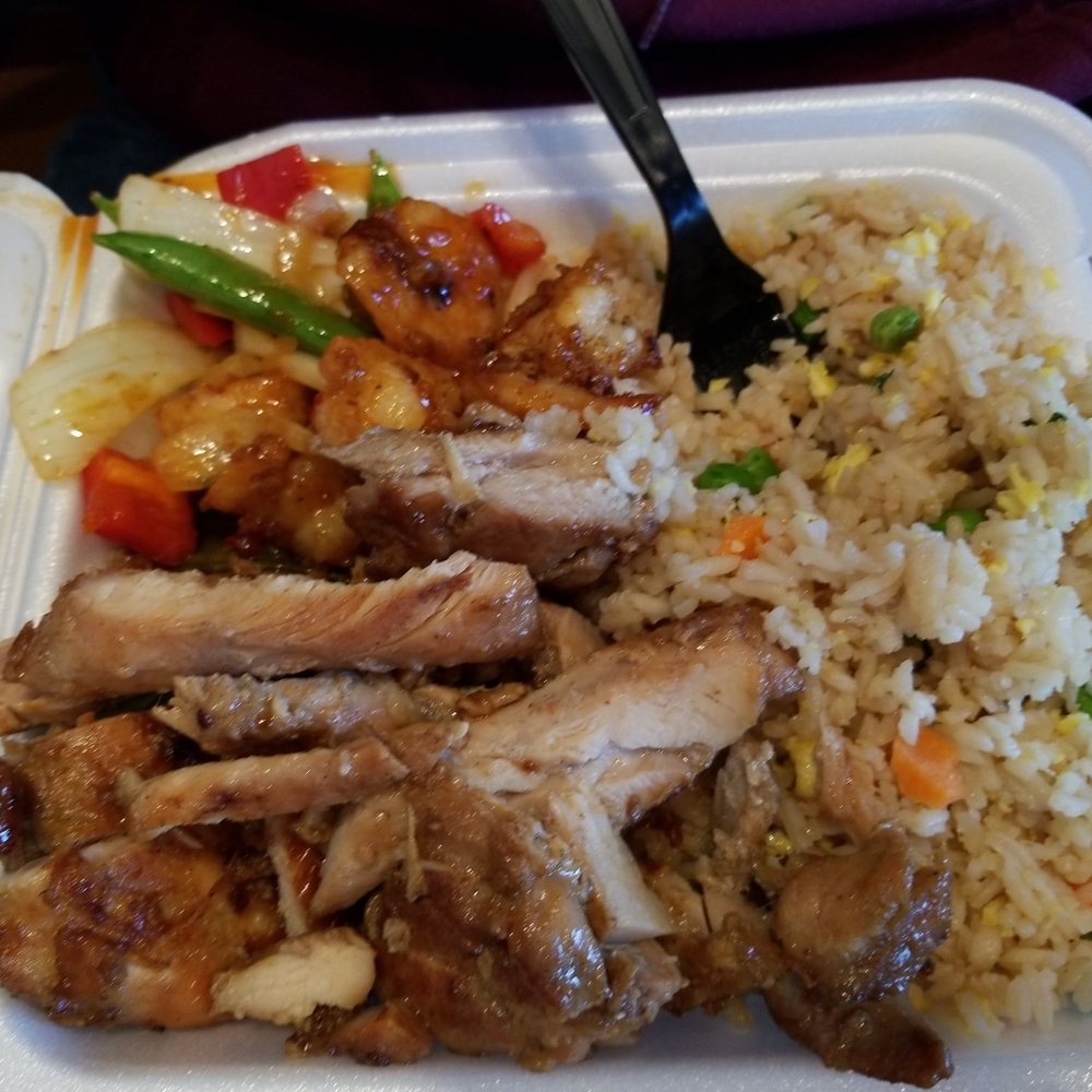 Wok fired shrimp and chicken Teriyaki Wok fired shrimp and chicken Teriyaki