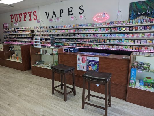 Puffy's Vapes and More - We are a vape and accessories store. We carry the widest selection of vapes in Oklahoma. We also offer the "vape bar try". We have deals and are open late on weekends. Call us or stop by and visit us today! Puffy's Vapes and More - We are a vape and accessories store. We carry the widest selection of vapes in Oklahoma. We also offer the "vape bar try". We have deals and are open late on weekends. Call us or stop by and visit us today!