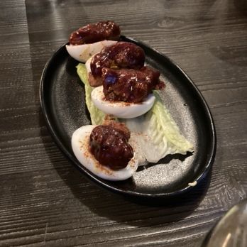 Honey Uninhibited - Covington - deviled eggs with Barbecue chicken nuggets - Breakfast & Brunch Near Me - Covington, Kentucky