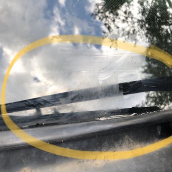 A Texas Staunch Auto Glass - Where I started scraping off the residue after repair that the car wash was not able to take off. - Auto Glass Services Near Me