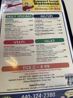 Menu photo 4 Midway Oh-Boy Restaurant Elyria, OH
