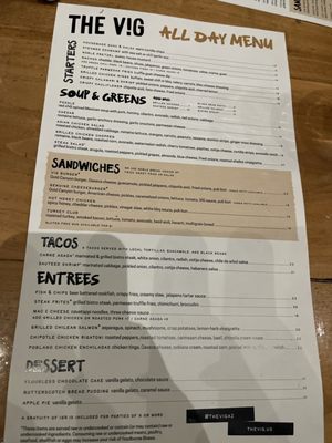 Menu photo 1 The Vig Fillmore Phoenix, AZ Menu photo 1 The Vig Fillmore Phoenix, AZ