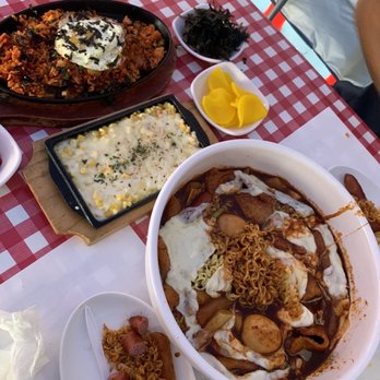 Luv Dduk - Luv Dukk, Cheese w/ corn, Kimchi fried rice - Korean Near Me - Cerritos, California