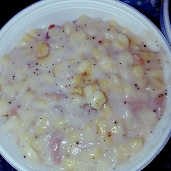 Woodpeckers Backyard BBQ - Datil Corn...SO NOT A FAN..it's like in a GROSS white gravy...PASS PASS PASS - Barbeque Near Me - Saint Augustine, Florida Woodpeckers Backyard BBQ - Datil Corn...SO NOT A FAN..it's like in a GROSS white gravy...PASS PASS PASS - Barbeque Near Me - Saint Augustine, Florida