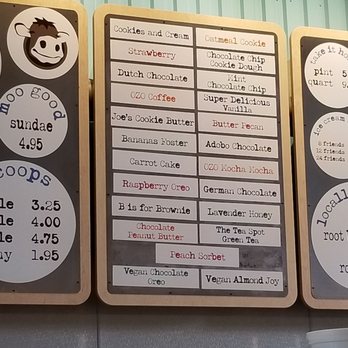 Sweet Cow - Recommend oatmeal cookie and butter pecan. didn't care for cookies and cream. waffle cone is huge & crispy! - Desserts Near Me - Aurora, Colorado