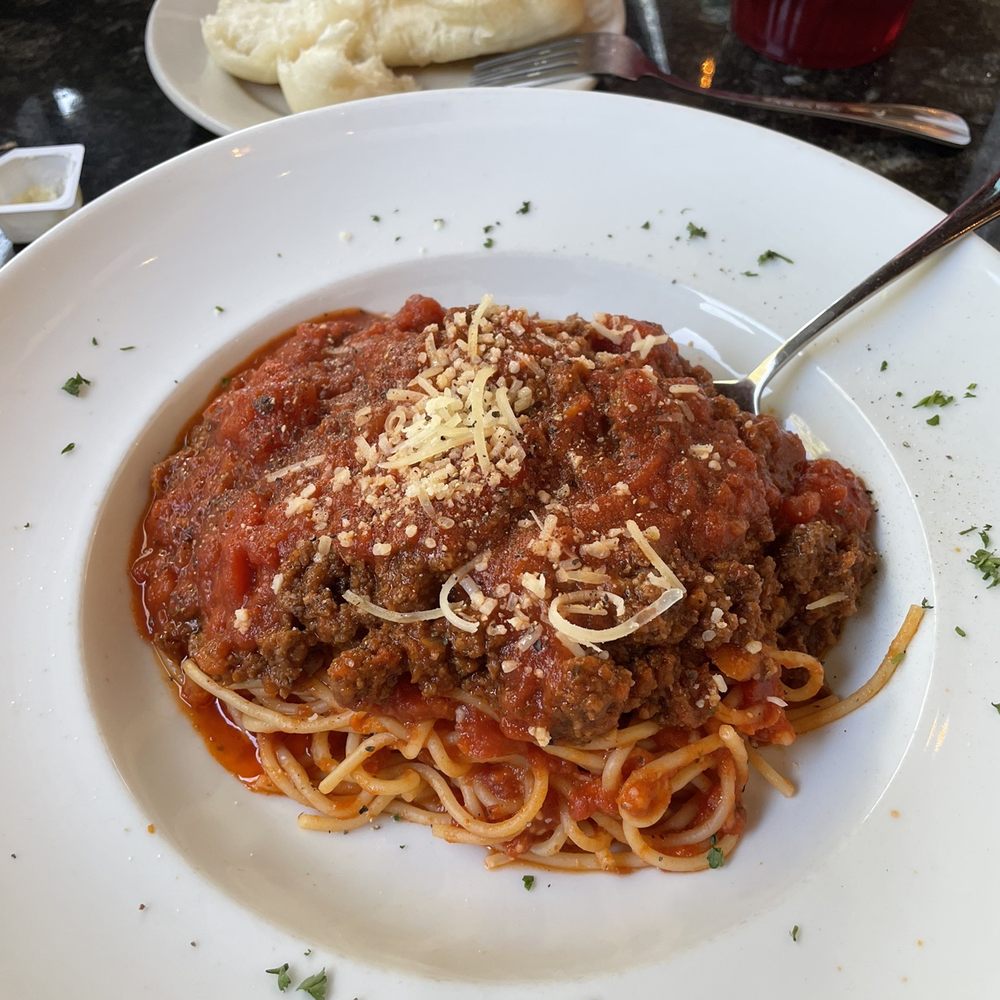Adriano's Italian Restaurant - Spaghetti Bolognese  The sauce was great - Italian Near Me - Marble Falls, Texas