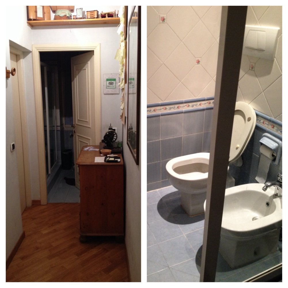 Vacanze Romane - Hallway to bedrooms & restroom, inside peek at the restroom - Bed & Breakfast Near Me - Rome, RM