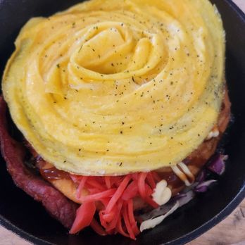 Genki Kitchen - Genki okonomiyaki with tornado egg - Japanese Near Me - Sacramento, California Genki Kitchen - Genki okonomiyaki with tornado egg - Japanese Near Me - Sacramento, California