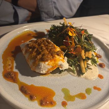 The Bridge at Saugatuck - N'DUJA SPICE POACHED HALIBUT - New American Near Me - Westport, Connecticut The Bridge at Saugatuck - N'DUJA SPICE POACHED HALIBUT - New American Near Me - Westport, Connecticut