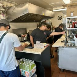 The staff hard at work in the kitchen
