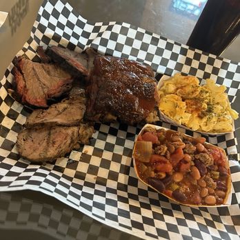 Off The Hook BBQ - 3 meats combo plate with 2 sides - Breakfast & Brunch Near Me - Las Vegas, Nevada