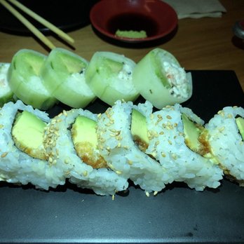 SUSHI-SAN - Yuzu Crab (back) + Crunchy Avocado (front - too much mayo) - Sushi Bars Near Me - Chicago, Illinois SUSHI-SAN - Yuzu Crab (back) + Crunchy Avocado (front - too much mayo) - Sushi Bars Near Me - Chicago, Illinois