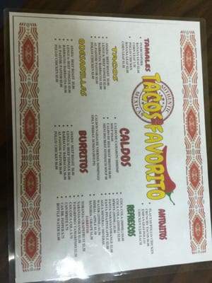 Menu photo 5 Tacos Favorito Montgomery, AL Menu photo 5 Tacos Favorito Montgomery, AL