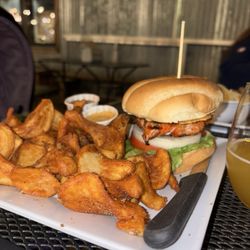 Matchwood Brewing - Alaskan Salmon Sandwich with fries