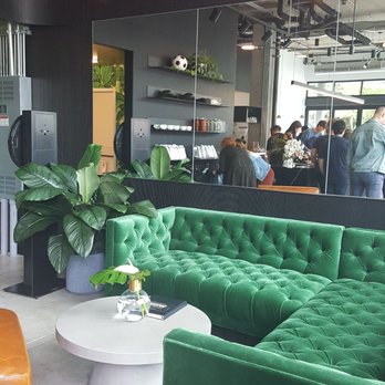 Santo Coffee - That plush green sectional with additional bookend greenery (8/11/19) - Coffee & Tea Near Me - Seattle, Washington