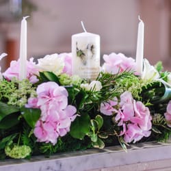 Scarecrow Flowers - Wedding candle Arrangement