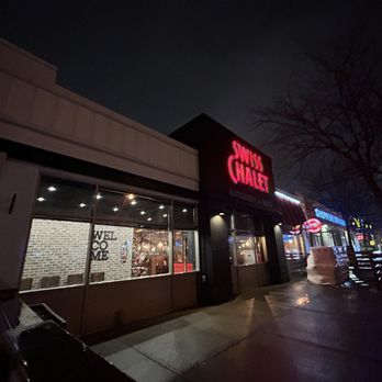 Swiss Chalet - outside of restaurant at night - Fast Food Near Me - Toronto, Ontario