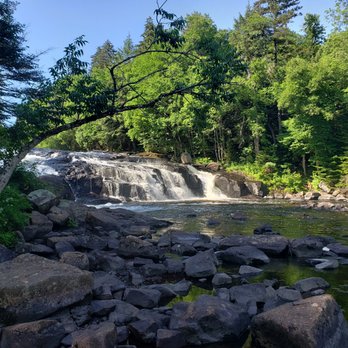 Buttermilk Falls - Buttermilk Falls from the bottom. - Local Flavor Near Me - Long Lake, New York