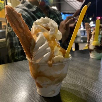 Churn Soft Serve - Caramelicious Churro Sundae - Coffee & Tea Near Me - Buffalo, New York