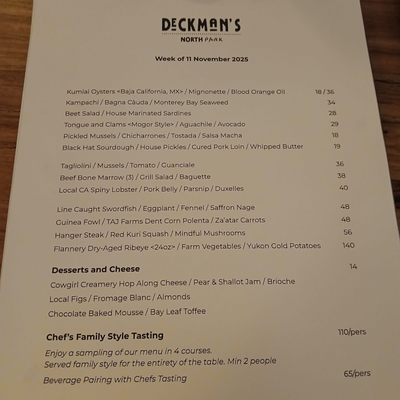 Menu photo 8 Deckman’s North At 3131 San Diego, CA