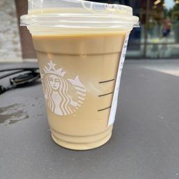 This is what I got after ordering a "tall cold brew with a splash of half and half."
