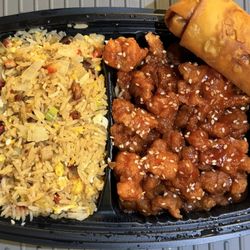 Red Lantern - Sesame chicken combo with pork fried rice and eggroll