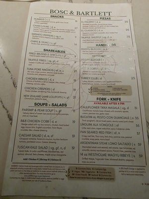 Menu photo 1 Bosc + Bartlett Santa Clara, CA