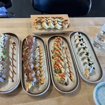 Kiyama Sushi & Bar - Alaska, Salmon Crunch, Coral, Albacore rolls. - Sushi Bars Near Me - Lake Stevens, Washington Kiyama Sushi & Bar - Alaska, Salmon Crunch, Coral, Albacore rolls. - Sushi Bars Near Me - Lake Stevens, Washington