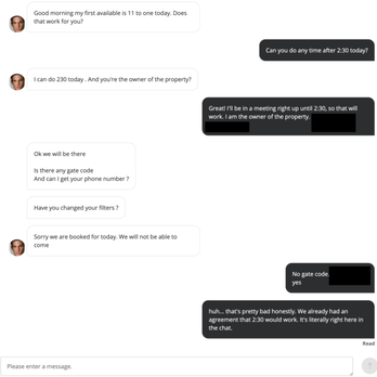 Mr. Cool Heating & Air Conditioning - Image of our full conversation with personal information redacted since this owner has accused others of not showing the whole conversation. - Heating & Air Conditioning/HVAC Near Me - Las Vegas, Nevada Mr. Cool Heating & Air Conditioning - Image of our full conversation with personal information redacted since this owner has accused others of not showing the whole conversation. - Heating & Air Conditioning/HVAC Near Me - Las Vegas, Nevada