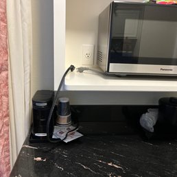 The plugs for microwave and coffeemaker.