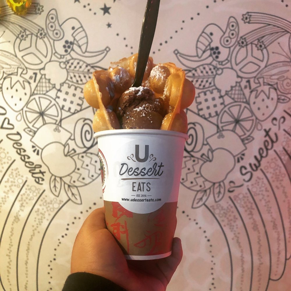 U Dessert Eats - Hong Kong waffle with rocky road ice cream - Desserts Near Me - San Diego, California U Dessert Eats - Hong Kong waffle with rocky road ice cream - Desserts Near Me - San Diego, California