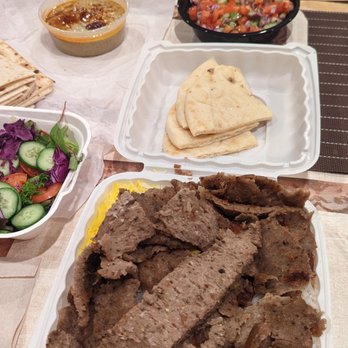 Grill House Cafe - Gyro plate, shirazi salad, hummus, and beef & chicken combo - Persian/Iranian Near Me - San Diego, California