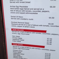 Arches - First half of lunch menu