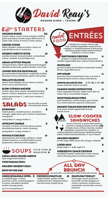 Menu photo 6 David Reay's Modern Diner + Tavern Onalaska, WI