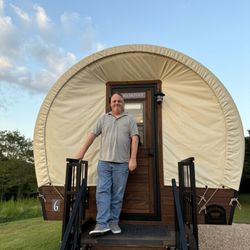 Sycamore Creek Family Ranch - Sweet hubby at the Bluebonnet.