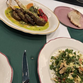 Zon Zon - Lamb chops and harissa salad - Mediterranean Near Me - Dallas, Texas Zon Zon - Lamb chops and harissa salad - Mediterranean Near Me - Dallas, Texas
