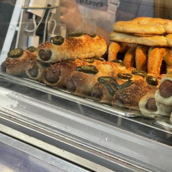 Auntie Anne's - a display of hotdogs and buns - Fast Food Near Me - Cypress, Texas Auntie Anne's - a display of hotdogs and buns - Fast Food Near Me - Cypress, Texas