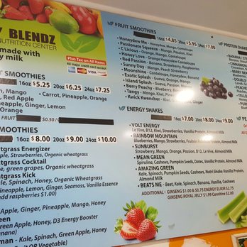 Healthy Blendz - a menu for a variety of foods - Health Markets Near Me - Brooklyn, New York