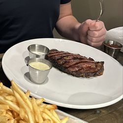 Parker. Eatery & Bar - Small rib eye. Poor presentation.