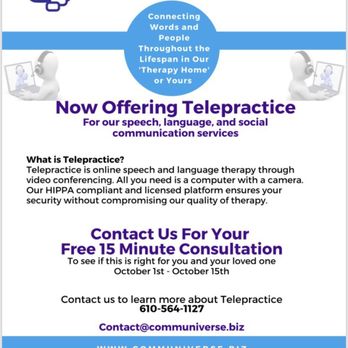 Communiverse - Telepractice - Educational Services Near Me - Conshohocken, Pennsylvania Communiverse - Telepractice - Educational Services Near Me - Conshohocken, Pennsylvania