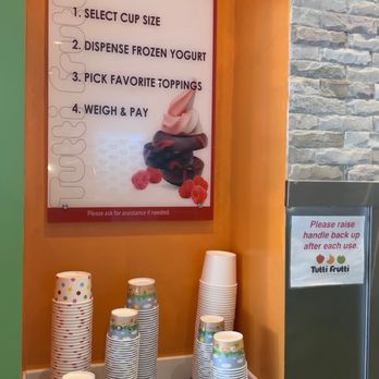 Tutti Frutti - a display of frozen yogurt cups - Ice Cream & Frozen Yogurt Near Me - Augusta, Georgia
