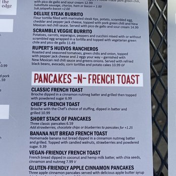 Ruperts at the Edge - Menu - Breakfast & Brunch Near Me - Edgewater, Colorado