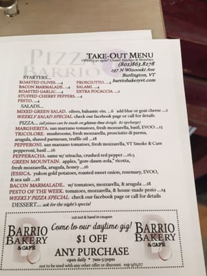 Menu photo 1 Barrio Bakery & Cafe Burlington, VT